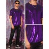 Lars Amadeus Men's Short Sleeves Crew Neck Nightclub Party Sequin T-Shirts - 4 of 4