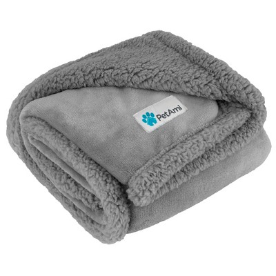 Large Light Grey Waterproof Sherpa Dog Blanket