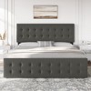Bed Frame with 4 Storage Drawers and Headboard, Faux Leather Upholstered Platform Bed Frame with Wooden Slats Support - 4 of 4