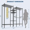 Heavy Duty Adjustable Garment Rack with Shelves – Black for Closet, Laundry & Commercial Use - 3 of 4