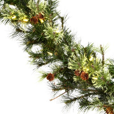 Rustic Pine and Grapevine 27'' Artificial Christmas Garland with Pine Cones