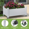 A flower pot with wheels, an outdoor planter box with a capacity of 53L/14Gal/1.87 cubic feet - 3 of 4