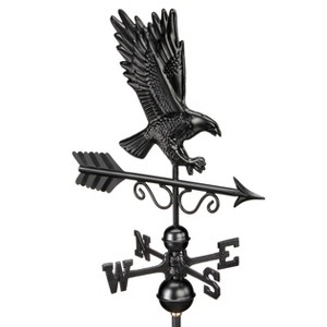 1979K Copper Majestic Eagle Weathervane - Black - Good Directions: Outdoor Decorative Sculpture, 40" Height, No Battery Required - 1 of 4
