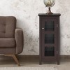 Chesterfield One Glass Door Floor Cabinet - Elegant Home Fashions: Teamson Home, Adjustable Shelves, MDF, Brass Plated - 2 of 4