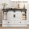 45" Farmhouse Dresser - 4 Drawers & Sliding Barn Doors, TV Stand for Bedroom & Living Room - 2 of 4