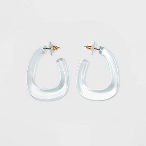 SUGARFIX by BaubleBar Modern Clear Acrylic Hoop Earrings - Blue, Women