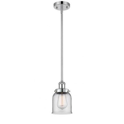 Bell - 1 Light Stem Hung Mini Pendant In Industrial Style-10 Inches Tall and 5 Inches Wide