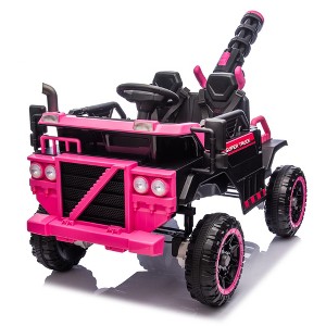24V Three-Seater Kids Electric Ride-On Car Toys, 4-Motor Electric Vehicle UTV W/2.4G Remote, Built-in Water Gun, Bluetooth & MP3, 3-Speed Adjustable - 1 of 4