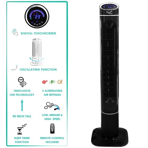 Timer 3 Air Settings Best Choice Products 47in Quiet Oscillating Tower Fan w/ 3 Adjustable Wind Speeds Remote Control