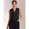 INSPIRE CHIC Women's Pleated V Neck Solid Work Sleeveless Blouse - 3 of 4