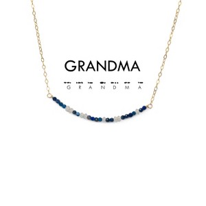 ETHIC GOODS Women's Dainty Stone Morse Code Necklace [GRANDMA] - 1 of 4