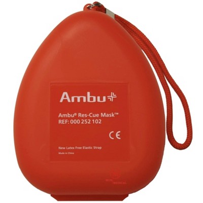 Kemp Ambu® Res-Cue CPR Resuscitation Mask Kit with O2 Inlet, Head Strap, Gloves, and Wipe