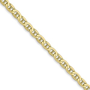 Black Bow Jewelry 3mm 10k Yellow Gold Concave Anchor Chain Necklace - 1 of 4