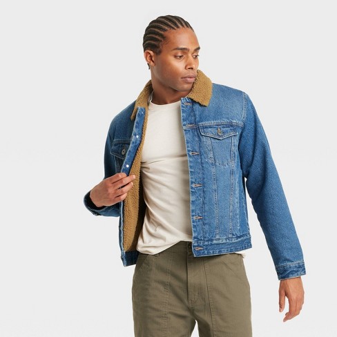 Jean jacket with fur inside mens hotsell