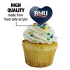 Robert Morris University Primary Logo Heart Love Cupcake Picks Toppers Decoration Set of 6 - 3 of 4