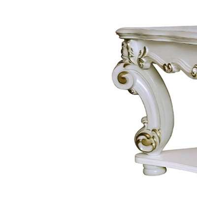 Vendome Antique Pearl Square Coffee Table with Scrolled Legs
