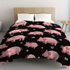 Ultra Soft Piggy Pattern Flannel Blanket,Vibrant Cartoon Style Pig Blanket Christmas Gift. - 4 of 4