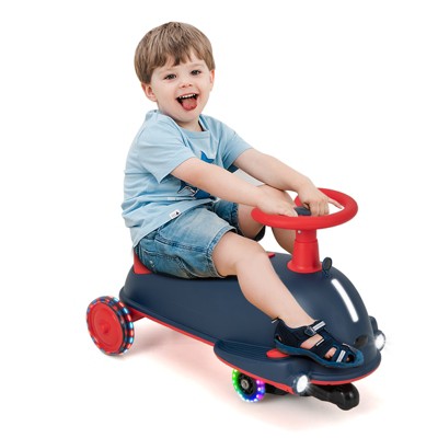 Infans 2 in 1 Electric Wiggle Car Kids Ride On Drifting Wiggle Car with Music and Pedal
