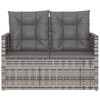vidaXL Patio Bench with Cushions Gray 41.3 in. Poly Rattan - 4 of 4