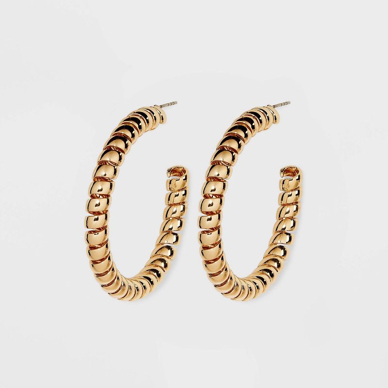 Full Twisted Hoop Earrings - A New Day&#8482; Gold, 4 of 8