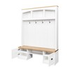 PAGED Hall Tree with Bench and 6 Hooks, Modern Wooden Coat Rack with Open Shelves and Storage Drawers for Hallway, Living Room - 2 of 4
