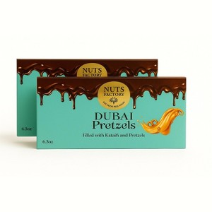 Nuts Factory Dubai Milk Chocolate Pretzel Bar. Ranked # 1 in the World!  2 Premium Bar Packs. - 1 of 4