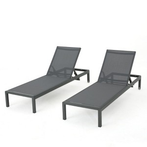 Two-Piece Gray Outdoor Lounge Set-Adjustable Design for Poolside & Beach - 1 of 4