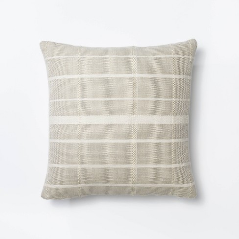 Gray and Taupe Striped Color Block Throw Pillow W INSERT INCLUDED, 12x16,  Boho Pillows, Gray Stripe Velvet Pillow, Modern Throw Pillow 