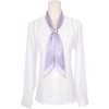 INSPIRE CHIC Women's Striped Print Skinny Long Satin Silky Ribbon Neck Scarves 1Pc - 2 of 4