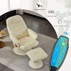 Massage Recliner Chair with Ottoman, Heated Seat, 5 Vibration Modes, PU Leather, 360° Swivel, Adjustable Backrest-Cuddlewood - 2 of 4