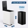 4 Gallon Stainless Steel Trash Can,15 l Narrow Waste Bin with Soft-Close Lid, Removable Inner Bucket - 2 of 4