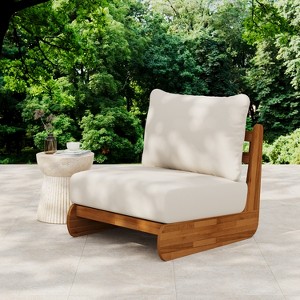 Christopher Knight Home Ansonia Mid-Century Modern Outdoor Acacia Wood Club Chair with Water-Resistant Cushion - 1 of 4