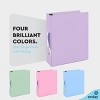 Enday 3 Ring Binder, Round Ring Pastel With Clear View Cover for Letter Size 8.5 x 11'' Paper & 2 Inside Pockets - 4 of 4