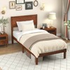 Infans Twin Bed Frame w/ Rustic Headboard Under-bed Storage Space No Box Spring Needed - 3 of 4