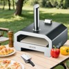 VEVOR Dual Fuel Pizza Oven Outdoor, 16 in Wood Fire & Propane Gas Pizza Oven, Portable Pellet & Propane Pizza-Maker with Thermometer, Black - 2 of 4