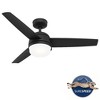 Hunter 48" Midtown Lighted Ceiling Fan Matte Black Finish - Modern Design with Integrated LED and Handheld Remote Control - 2 of 2