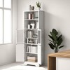 64-Inch Tall Storage Cabinet with Glass & MDF Doors, Adjustable Shelves, Anti-Tip Kit – Bathroom,Kitchen & Living Room Organizer - 2 of 4