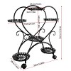 Artloge 6 Tier Heart-shaped Heavy Duty Metal Plant Stand Flower Pots Display Holder Rolling Planter Rack with Wheels for Garden Patio Balcony Decor - 3 of 4