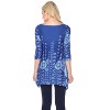 Women's 3/4 Sleeve Printed Rella Tunic Top with Pockets - White Mark - 3 of 3