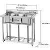 Freestanding Stainless Steel Utility Sink 29"x25"x37" Single Bowl with Basket Strainer, Commercial Grade for Kitchen Laundry Garage Workshop Garden - 3 of 4
