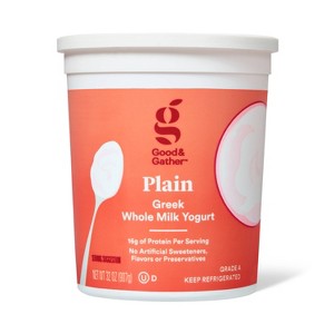 Greek Plain Yogurt - 32oz - Good & Gather™ - 1 of 4
