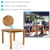 Sunnydaze Outdoor Meranti Wood with Teak Oil Finish Wooden Round Patio Family Dining Table - 42" - Brown - 2 of 4