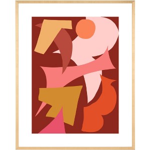 Tango Lessons - 24" X 30" - Salmon/Deep Red - Framed Wall Art - WLA2063 - Safavieh - 1 of 4