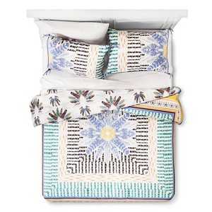 Wild at Heart Feather Print Reversible Comforter Set (King) 3pc - Boho Boutique