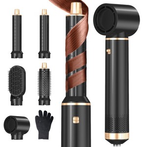 Dryhsip 5-in-1 Hair Dryer Brush Hot Air Styler,Curling & Straightening Brush,Negative Ion,Multi Function,3 Heat Settings,for All Hair Types,Black - 1 of 4