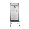 Steel Bird Cage with Rolling Stand, Plastic Feeder, PP Slide-Out Tray Large Flight Cage for Parrots, Parakeets, Pigeons and Lovebirds Big Bird Cage - 2 of 4