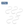 Unique Bargains S Shape Plastic Hanger Hook for Home Clothing Baskets White 3.98"x1.97"x0.28" 5 Pcs - 3 of 4