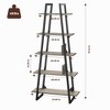 Homhougo 5 Tier Ladder Bookshelf, Narrow Open Book Shelf, Tall Standing Bookcase with Steel Frame Light yellow - 2 of 4