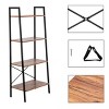 Slickblue 4-Tier Wood & Steel Organizer, Multi-Use Storage Shelf, Room Shelf, Antique Wood, 22.05x12.8x57.48" - 4 of 4