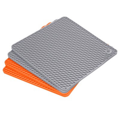 Unique Bargains Silicone Heat Resistant Multi-purpose Trivet Mat 4 Pcs